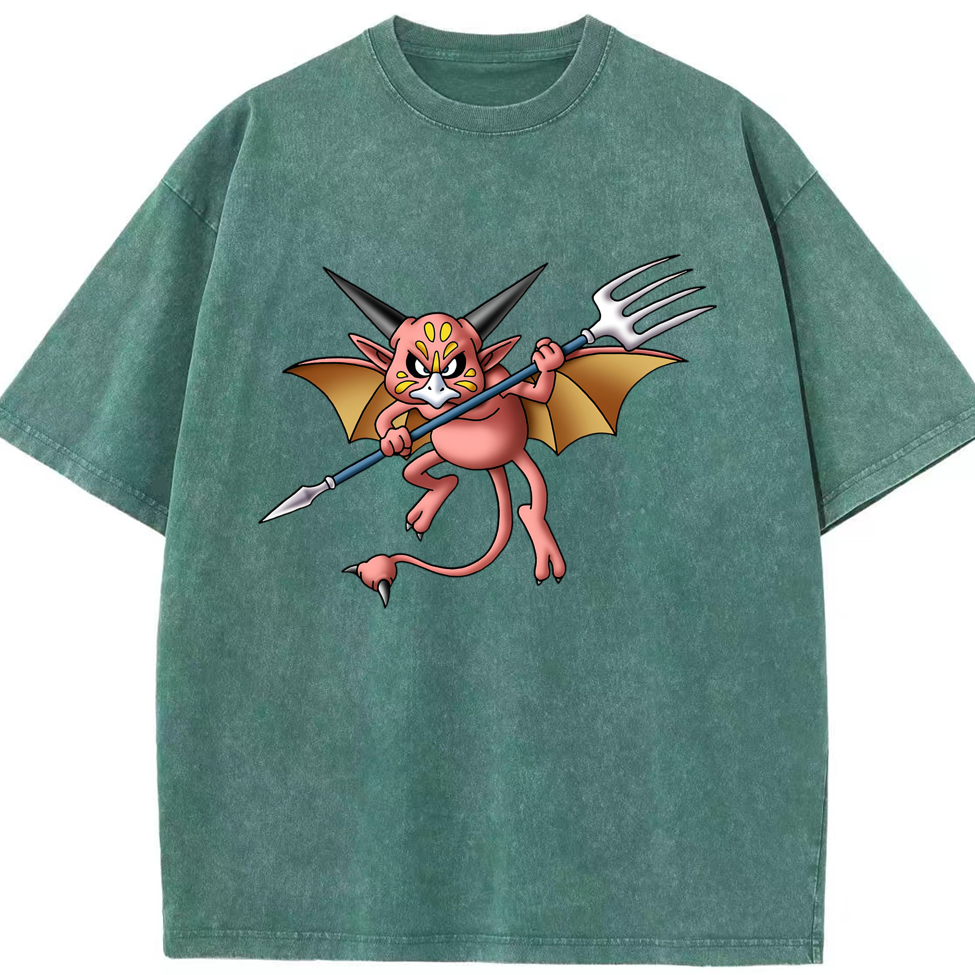 （画像用） ドラゴンクエスト Doragon Kuesuto Dragon Quest 綿100% ヴィンテージ風 半袖Tシャツ（フロントプリント）